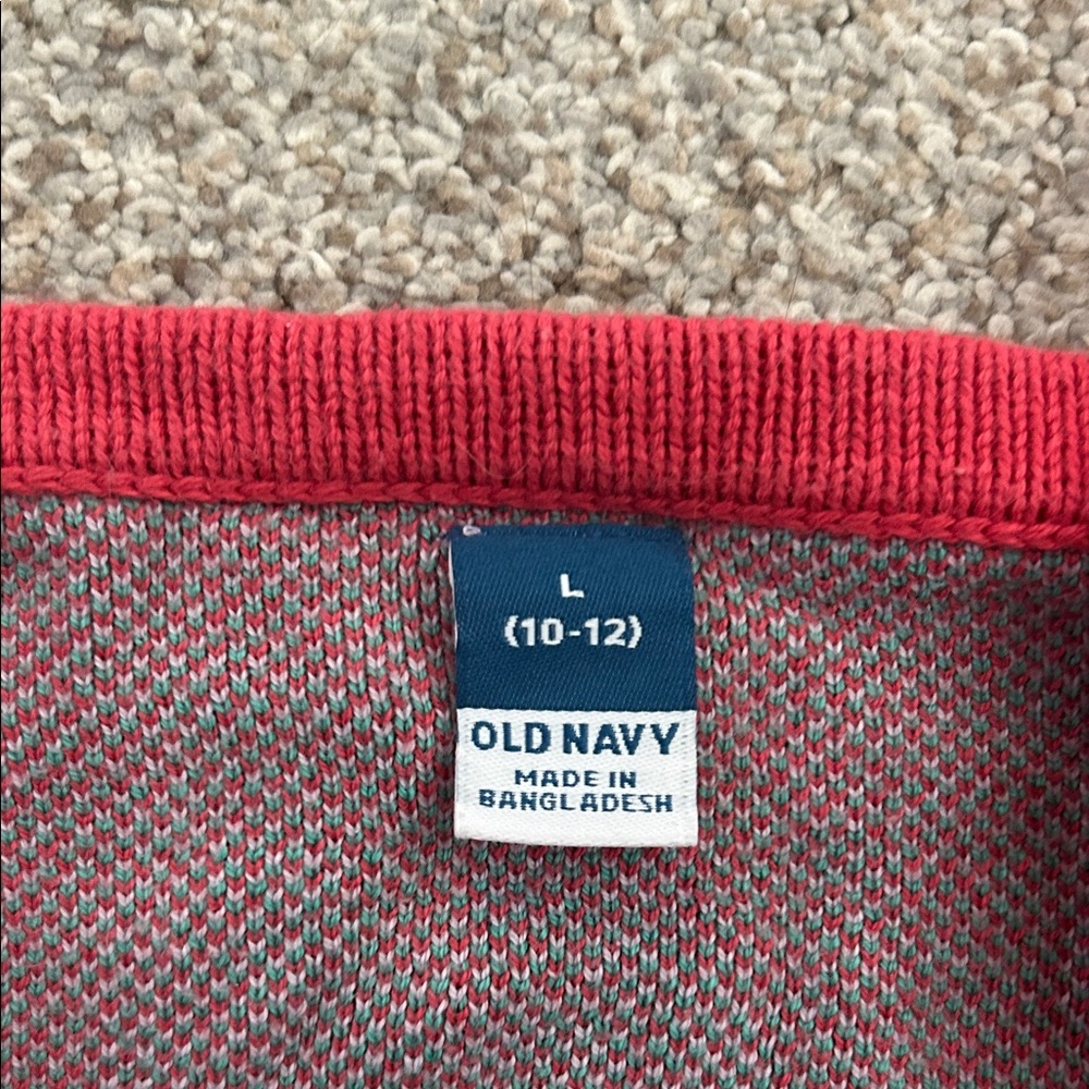 Old Navy Pink Knit Cherry Tank with Red Trim - Picture 2 of 3